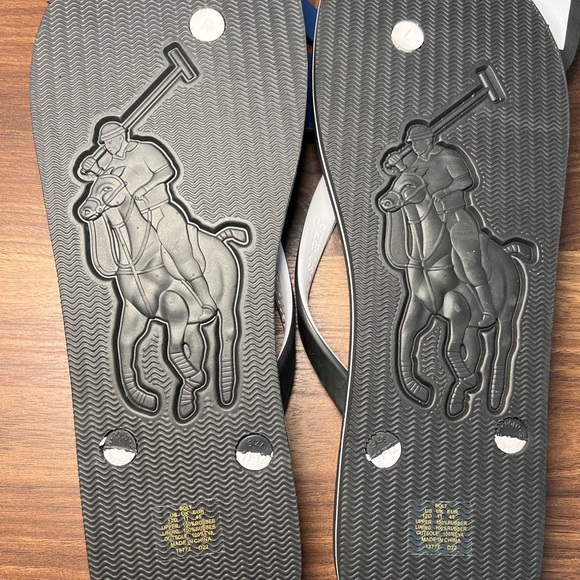 Polo Ralph Lauren Black/White Men's Bolt Flip Flops - Picture 5 of 13